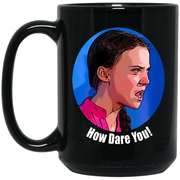15 oz. Greta Thunberg Black Coffee Mug