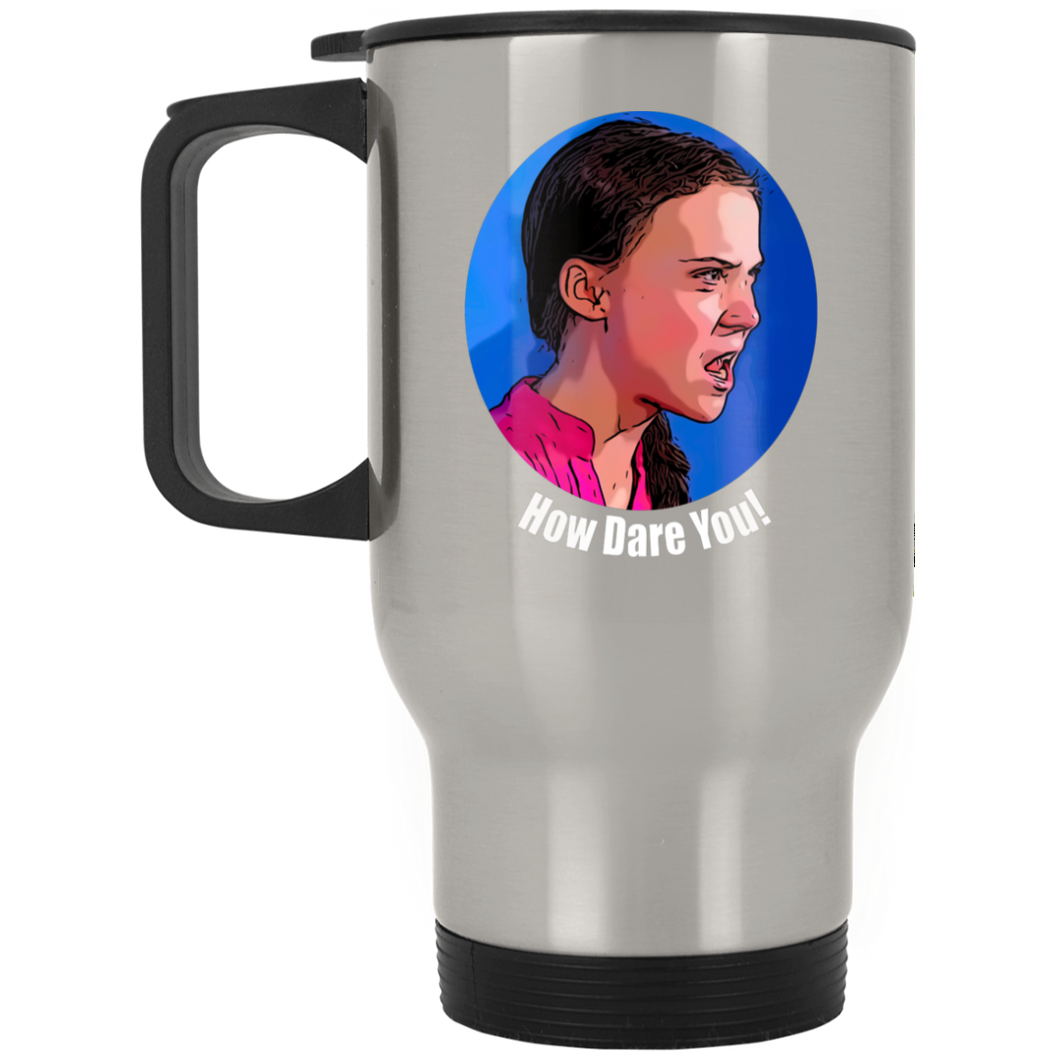 Greta Thunberg Silver Stainless Travel Mug