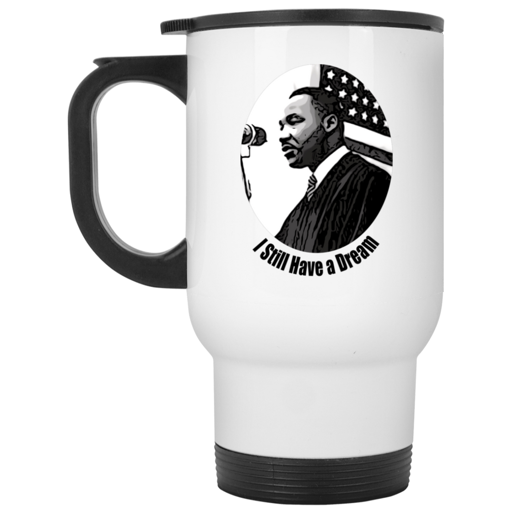 MLK White Travel Mug